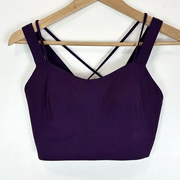 Lululemon Like a Cloud Ribbed Longline Bra D/DD Magenta NWT Rare Yoga Pilates 8 - Picture 1 of 9